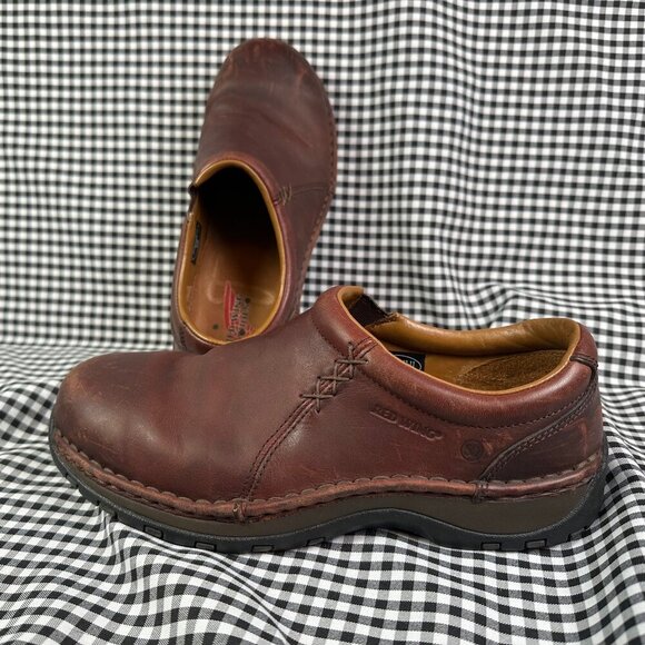 Red Wing Shoes 1621 Women Slip On Brown Leather Chunky Work Clog Size 9 - Picture 1 of 7